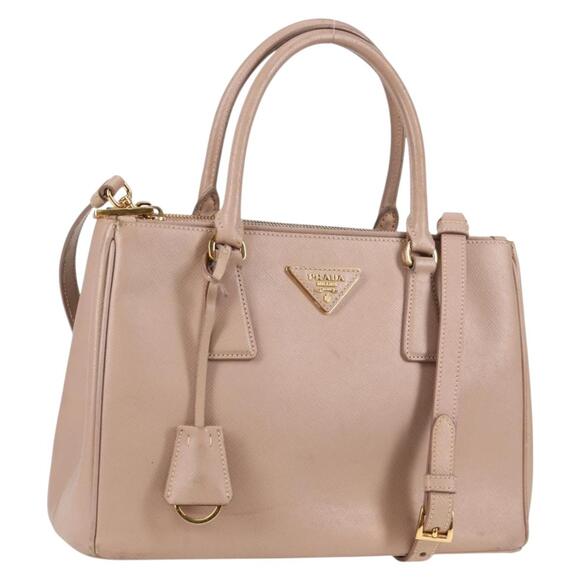 PRADA Galleria Hand Bag Safiano Leather Pink Gold - Picture 1 of 10